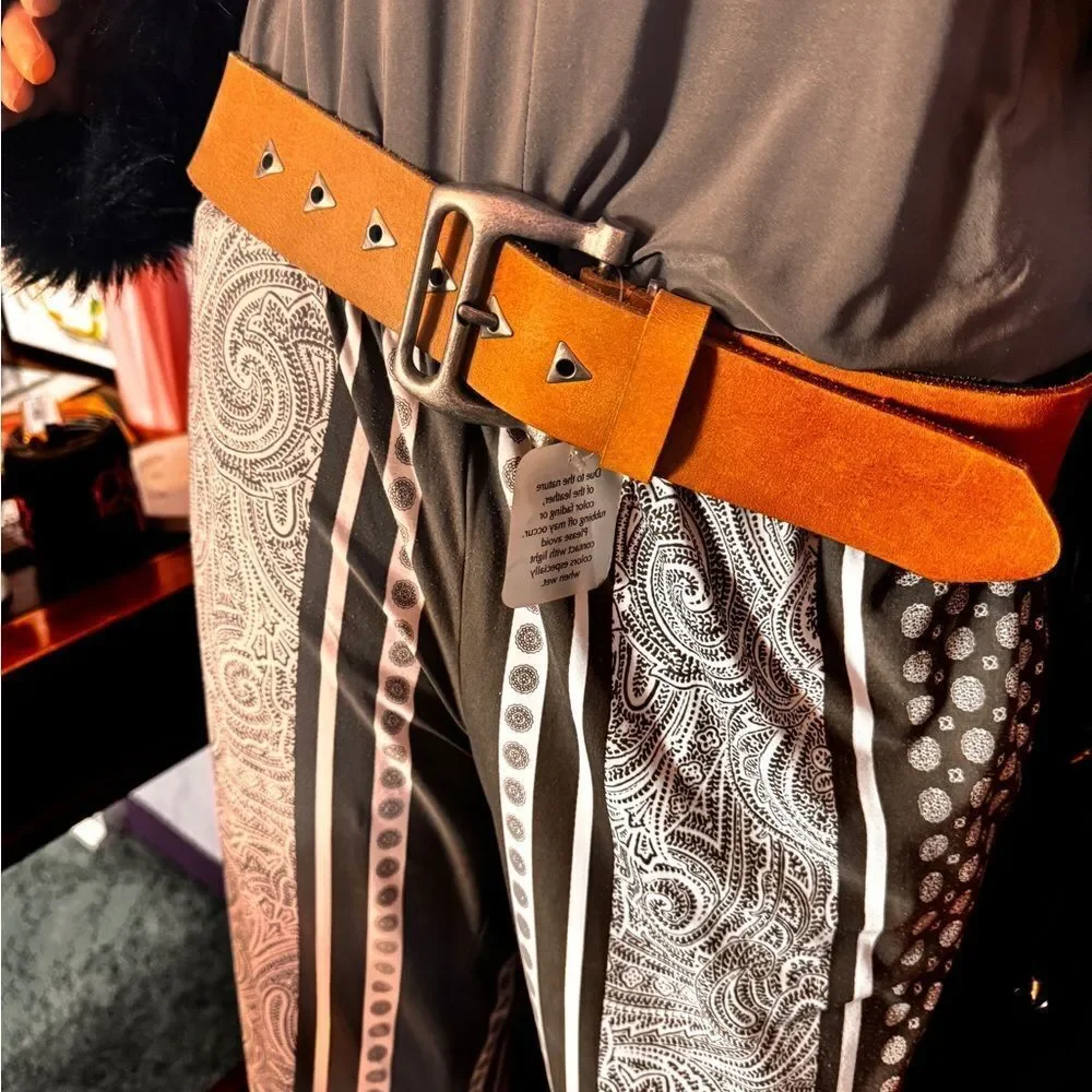 We The Free Tan Belt with Silver Accents